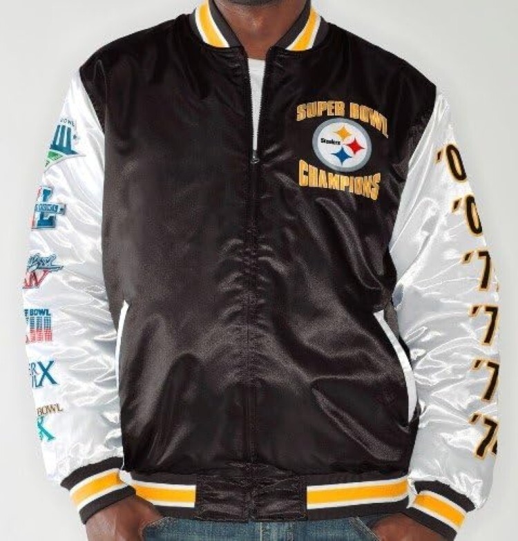 Pittsburgh Steelers NFL Super Bowl Commemorative Satin Jacket (L
