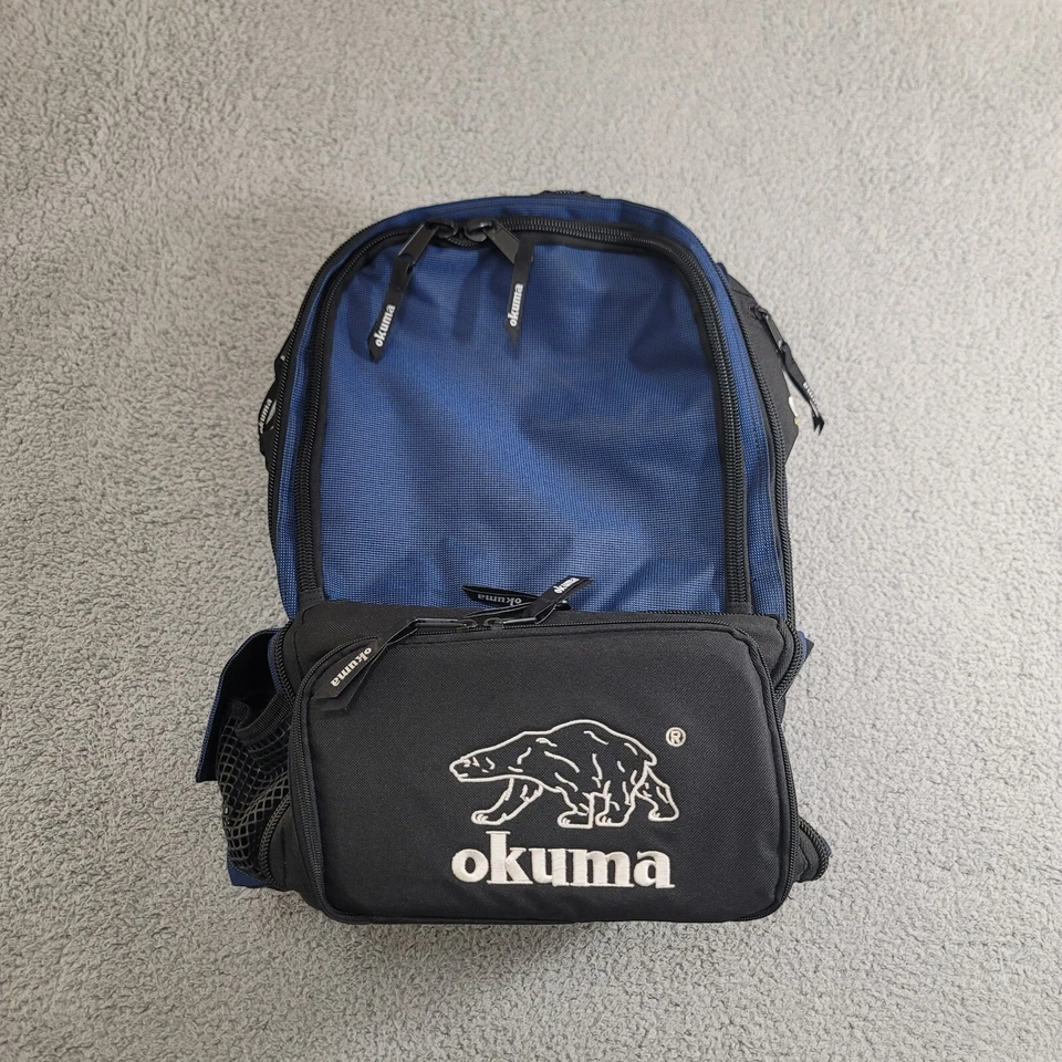 Mochila azul resistente à água Okuma Tournament bolsa de pesca lateral macia - Imagem 2 de 4