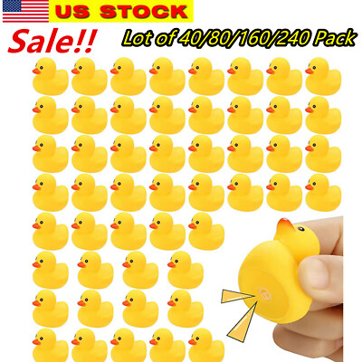 Lot of 40-240 Pack Mini Rubber Ducky Float Duck Baby Bath Toy, Shower Bath Party