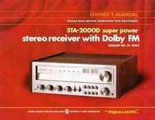 High-res scans of the very rare owner's manual for Realistic STA-2000D receiver 