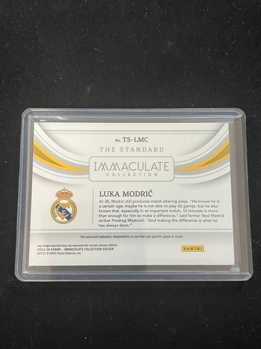 Luka Modric 2023-24 Panini Immaculate The Standard Jersey Sapphire /25 - Picture 2 of 2