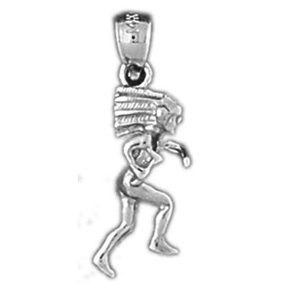 Rhodiniert 925 Sterling Silber 3-D Indianer Krieger Tanzen Charm