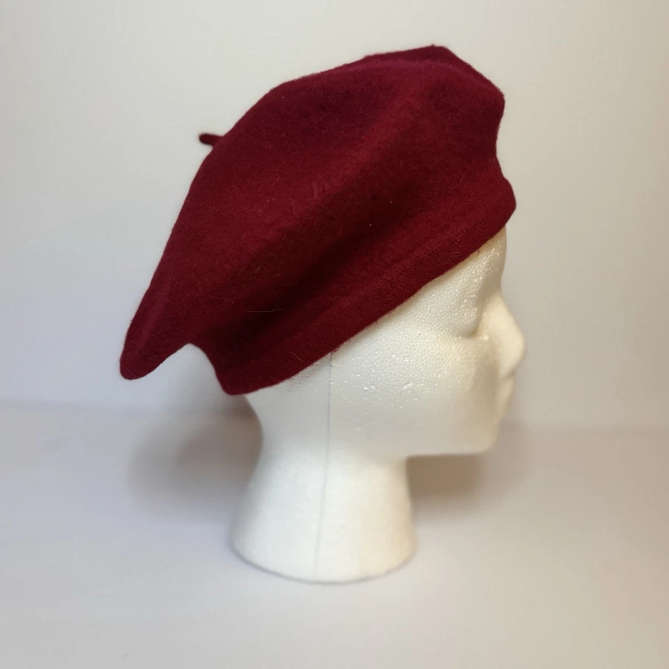 Banash 100% Wool Beret Maroon French Girl Preppy Cottagecore Artist Hat Gift - Image 3 of 4