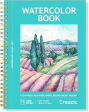 Watercolor Paper Pad, 5.5"x8.5   24 Sheets, 140lb/300g , Spiral - Bound with Tea