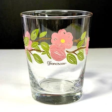VTG Franciscan Desert Rose 13 oz. Double Old Fashion Glass Tumbler Embossed Rare