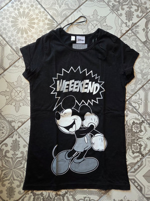 Mickey Mouse Weekend  Damen Shirt schwarz T-Shirt Sport Freizeit Gr.XS/32/34/36