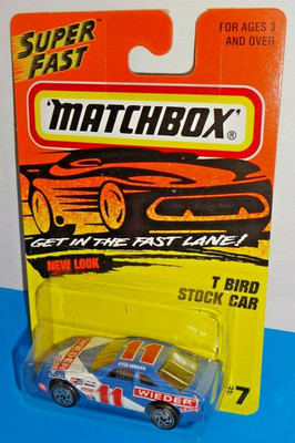 Matchbox Mid 1990s Release #7 T-Bird Stock Car Blue & White WIEDER Racing