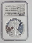 2020 W V75 WWII Privy mark. PF-70 NGC ULTRA CAMEO American silver eagle