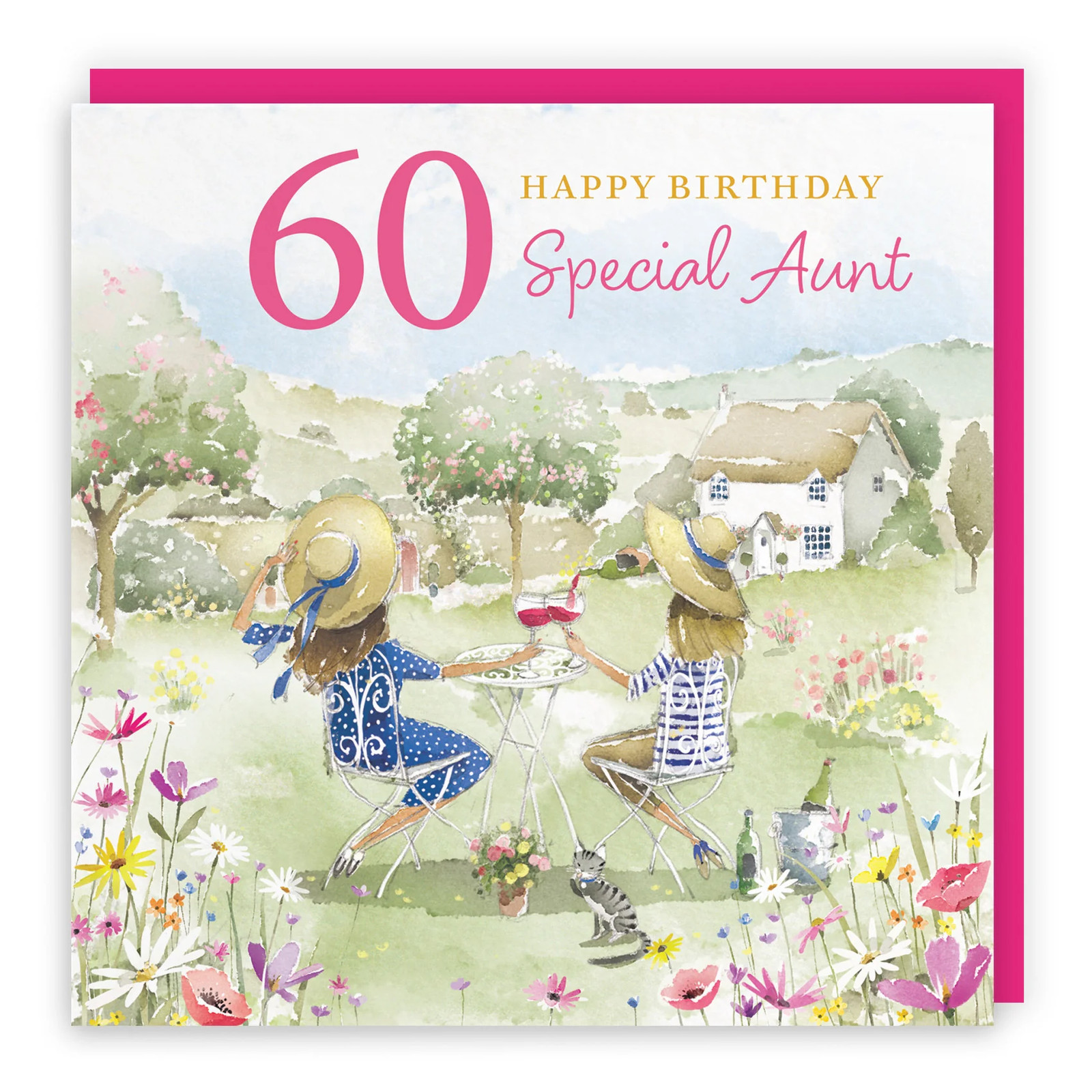 60th Aunt Birthday Card Countryside Garden Milo's Gallery