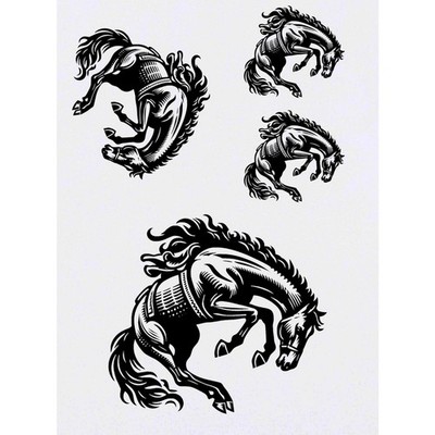 4 x 'Bucking Bronco' Temporäre Tattoos / Transfers (TO00084328)
