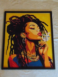beautiful caribbean women PAINT BY NUMBER WALL ART FRAMED home decor 16" x 20"