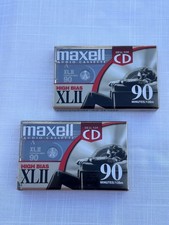 MAXELL XL II 90 Sealed NEW Cassette Tape Lot of 2 High Bias Tapes CD
