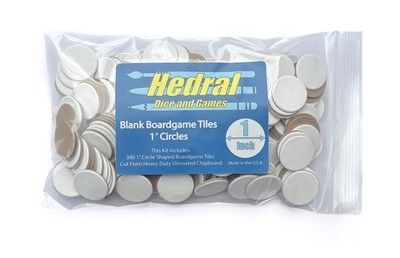 300 Blank 1'' Round Circle Board Game Tiles Counters Tokens Markers DIY D&D 1.5mm