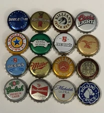 Used Beer.com New Castle Beck's Sleeman Miller Sierra Nevada Beer Cap Lot of 16