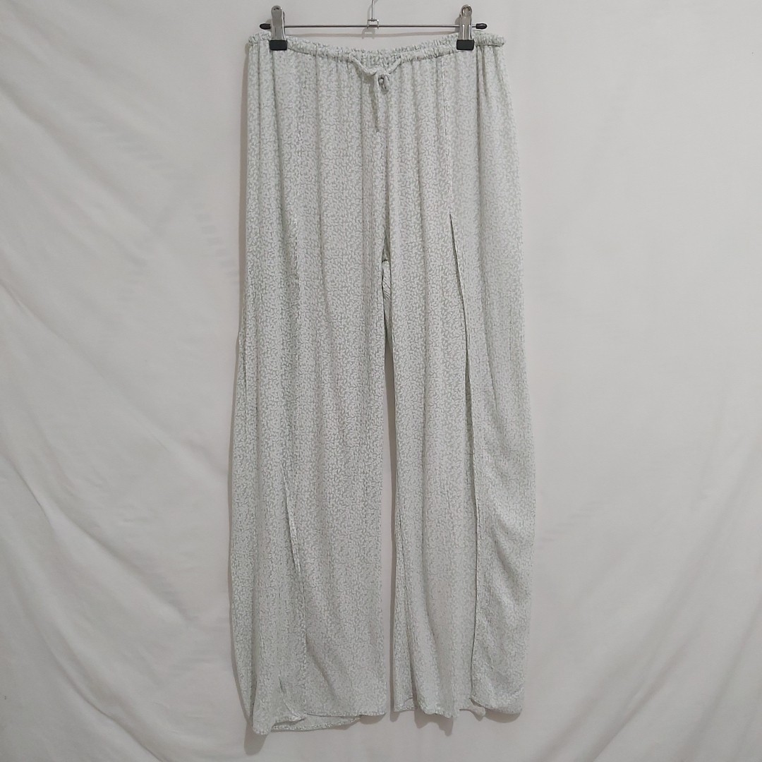 Billabong Size 8 Green Floral Beach Pants with Elastic Waist & Drawstring