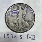 1936 S Walking Liberty 90% Silver Half Dollar 50c US Coin