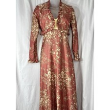 True Vintage Rose Floral 2 Pcs Prairie Cottagecore Size Small Dress 1970s