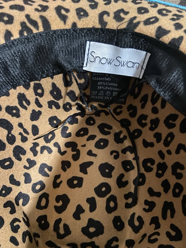 Sombrero boho cinturón leopardo fedora cisne de nieve Foto 4 de 4