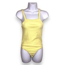 BP. yellow thong bodysuit size Medium sleeveless ribbed layering travel casual