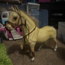 Plastic Horse Doll Pet Accessory Beige with Bridle - American Girl Doll Horse
