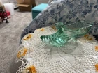 Fenton Light Green Swirl Shoe With Cat Head