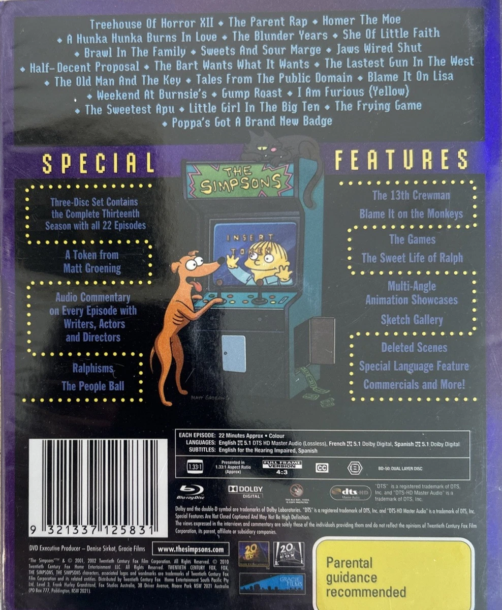 The Simpsons: Thirteenth Season (Blu-ray, 2010, G) OOP Factory Sealed!