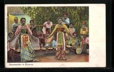 Dansmeiden te Batavia, Indonesische Tänzerinnen, Ansichtskarte 