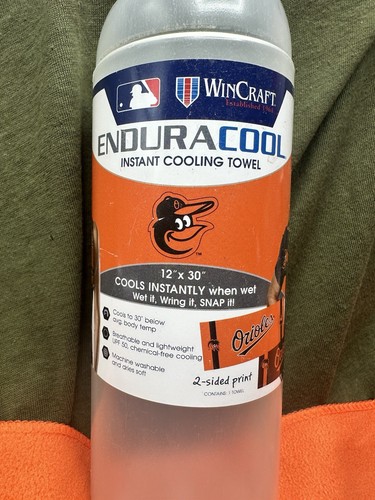 MLB Baltimore Orioles Cooling Towel Sports Towel 20 Degree Cooler. 2 Sided Print - Picture 3 of 17
