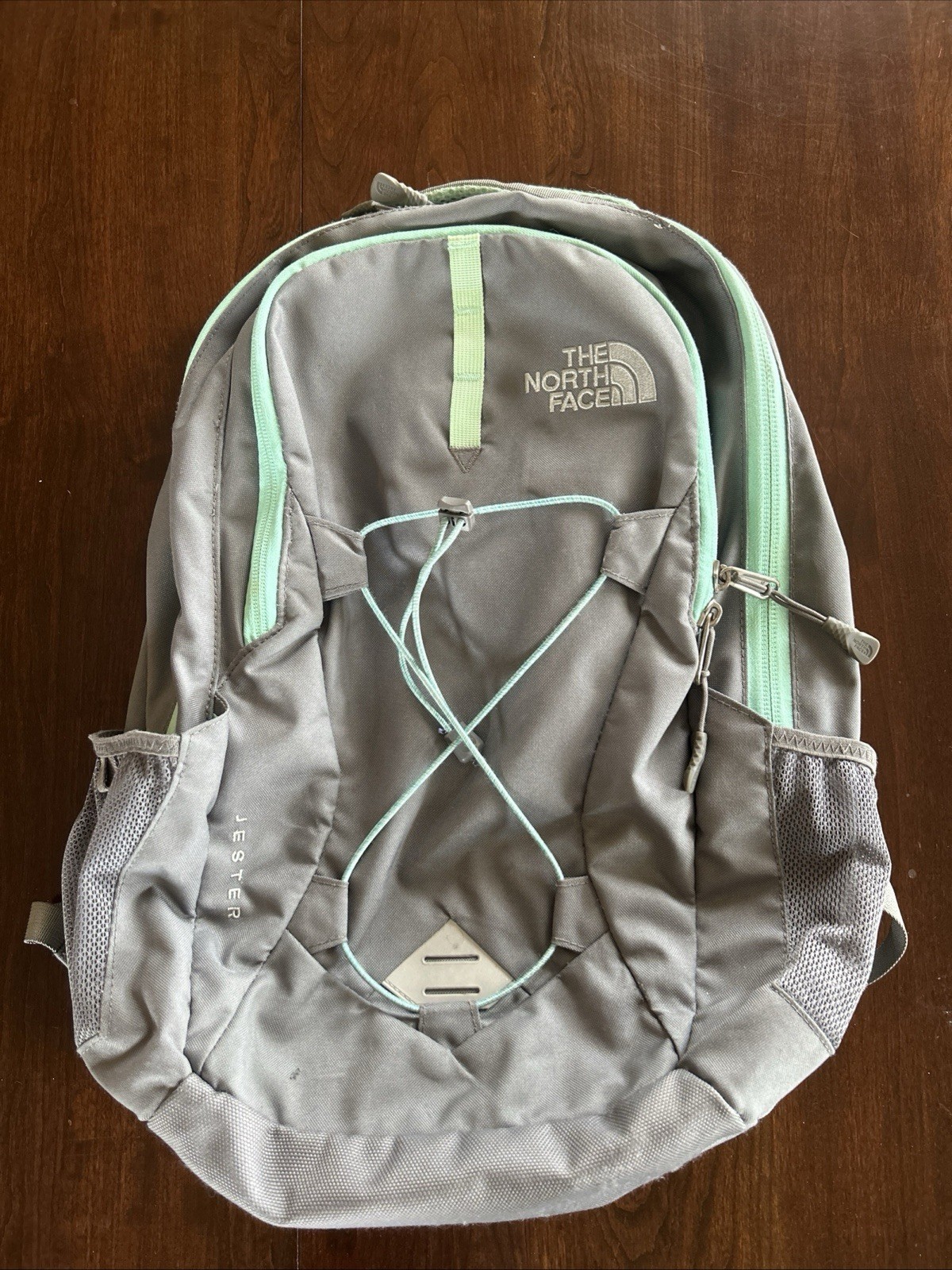 The North Face Jester Backpack in Gray and Teal Colors