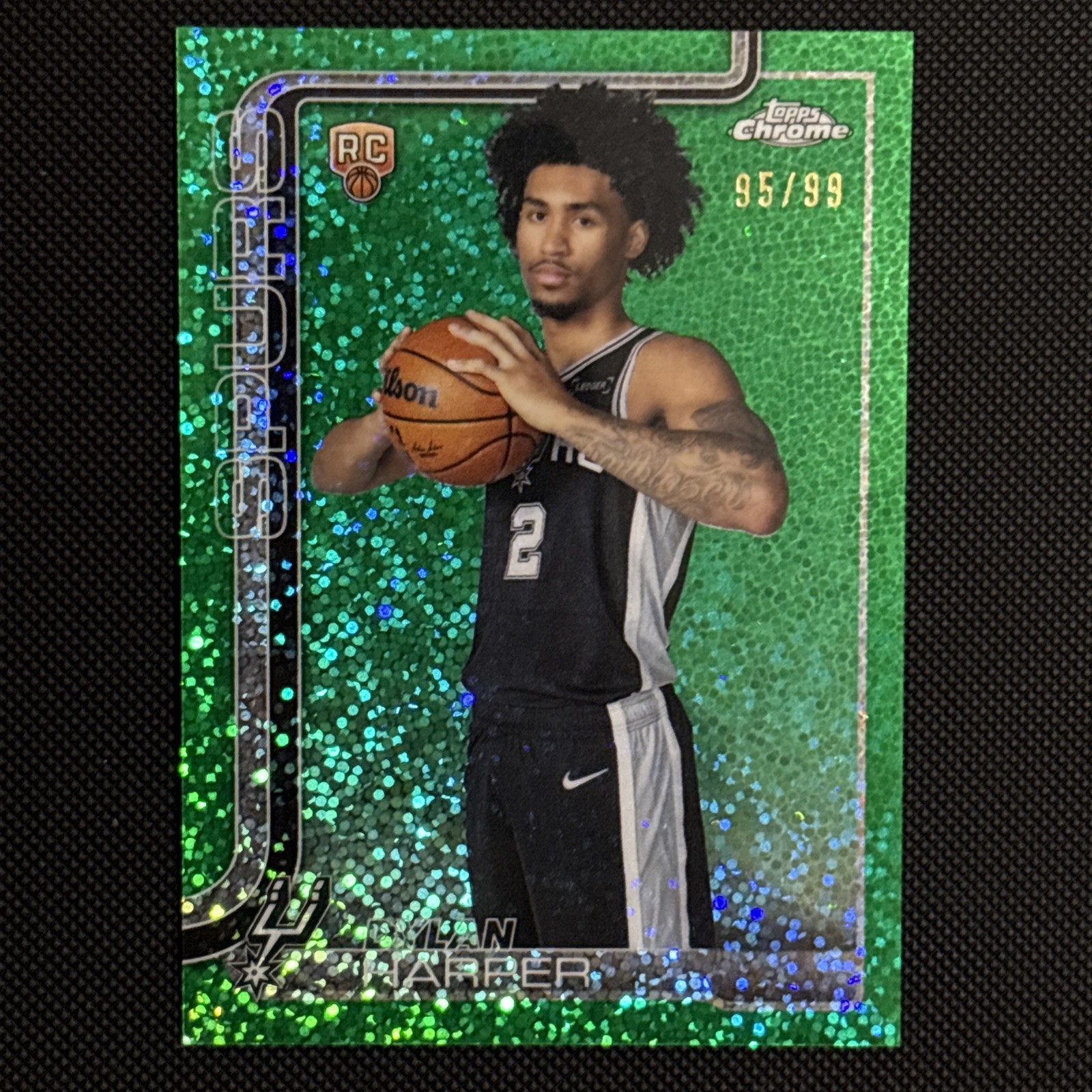 Topps Chrome 2025-26 Dylan Harper Rookie Green Speckle Spurs #252 95/99 