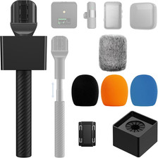 Wireless Mic Handle Compatible with DJI, RODE, Hollyland, Adjustable Length Micr