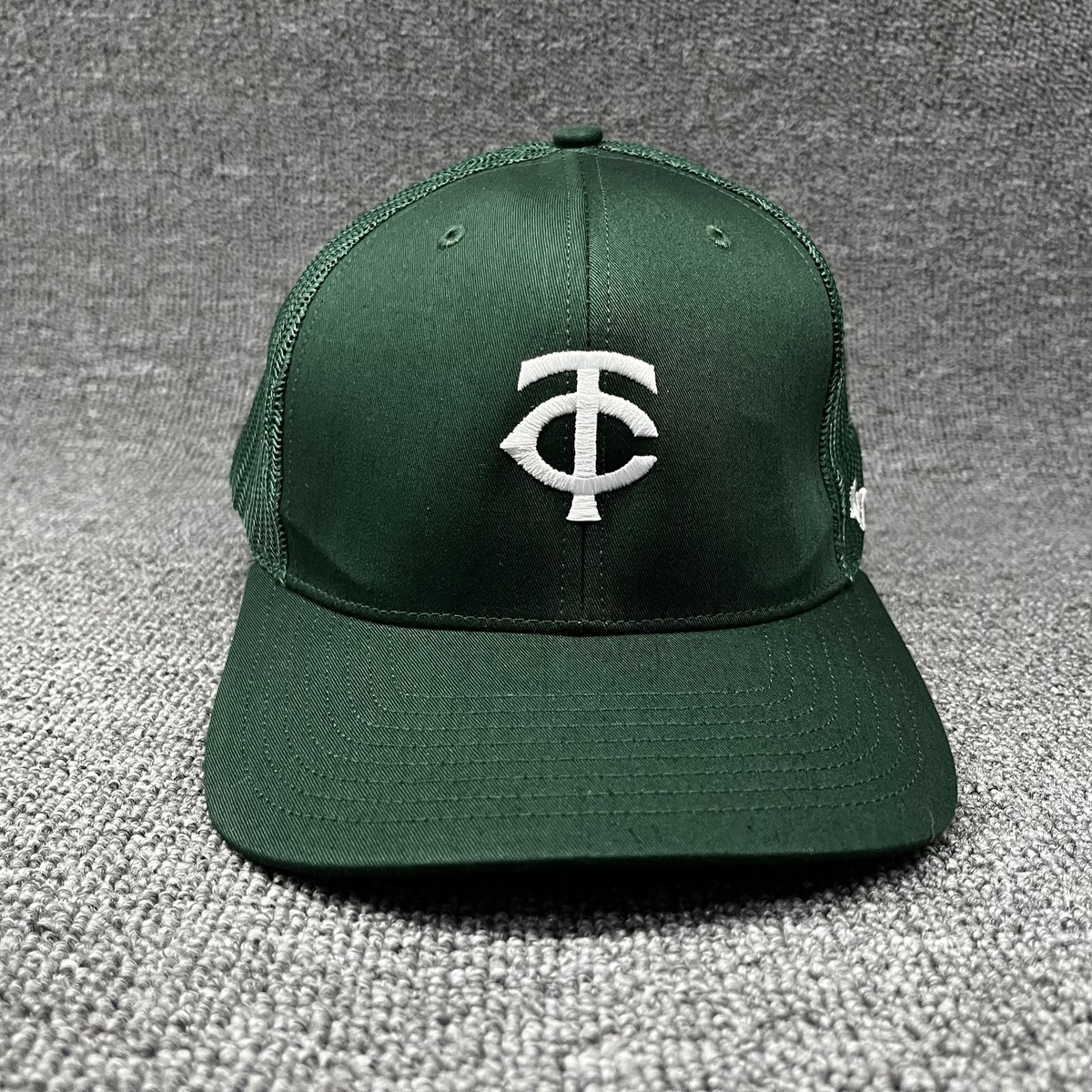 '47 Brand Minnesota Twins TC Logo Dark Green Mesh Trucker Snapback Hat Cap