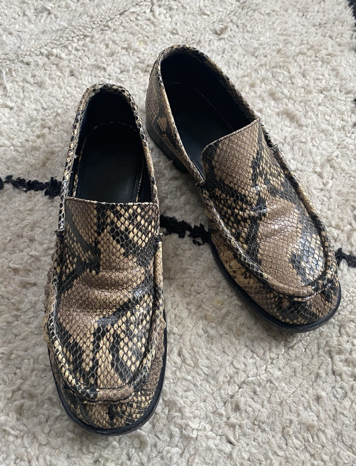 Dries Van Noten Snakeskin Leather Loafers UK8 - Luxury Flats image 3