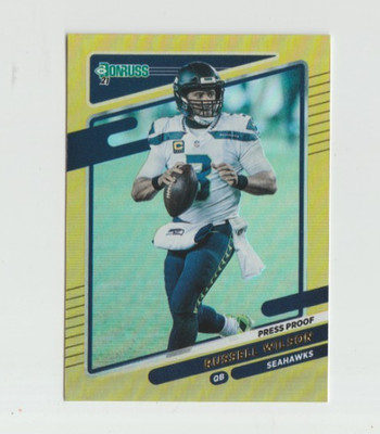 RUSSELL WILSON 2021 PANINI DONRUSS GOLD FOIL PRESS PROOF PREMIUM #28 SEAHAWKS