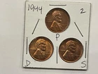 1944 P-D-S Lincoln Wheat Penny Cents Low Luster On P Coin but Great Details #2
