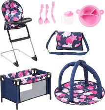 61769AB Seggiolone E Accessori per Bambole, Stelle, Blu, Rosa