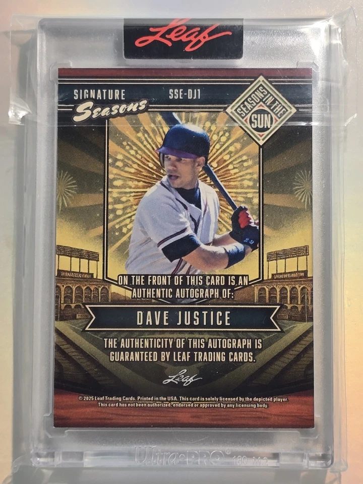 2025 Leaf Season In The Sun Signature Seasons SSE-DJ1 DAVE JUSTICE AUTO 1/5 🔥🔥 - Image 3 of 3