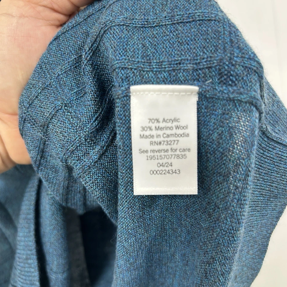 APT 9 Men’s XXL Teal Merino Wool Blend Sweater Modern Luxe Crewneck Ultra Soft - Image 3 of 4