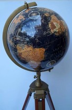 18" World Globe with Tripod Stand Atlas World Ocean Floor Tripod Gift office