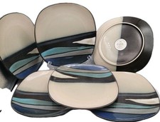 Gibson Elite ALTHEA 6 Lunch Plates. Stoneware. Used Condition 