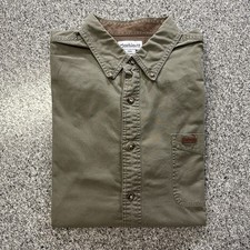Carhartt Shirt Mens 2XL Long Sleeve Work Wash Twill S144 Olive Green Button Up