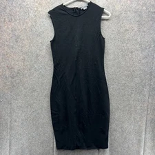Vince Dress Women XS Black Sleeveless Sheath Bodycon Pencil Black Minimalist