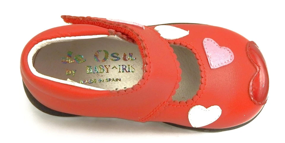 DE OSU - España - Bebés Niñas Cuero Rojo Charol Rosa Corazón Botas -Europeas -Talla 4.5 Foto 4 de 4