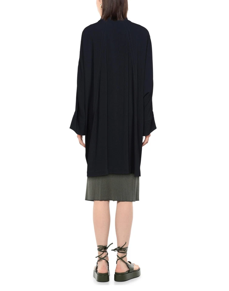 RRP€627 BRAG-WETTE Oversized Crepe Overcoat IT44 US8 L Unlined Made in Italy - Image 2 of 4