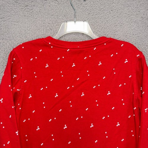 Minecraft Santa Creeper Sweatshirt Boys Large Red Mad Engine Holiday Sweater - Picture 8 of 11