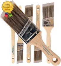 Paint Brushes 6Pack Angle Brushes in Assorted Sizes for All Latex and Oil Paints