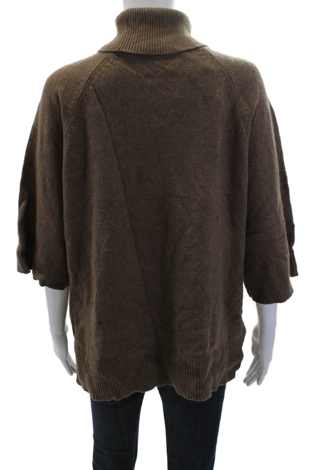 Pullover Top Marrón Lauren Para Mujer Cuello Alto Manga 3/4 Pullover Talla L Foto 3 de 4