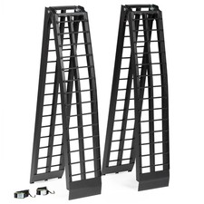 Titan Ramps 2 Pack 9 Folding ATV Loading Ramps Arched Aluminum Design, Black