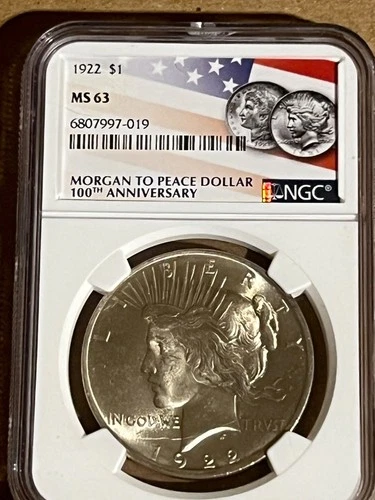 1922 Peace Dollar MS-63 NGC