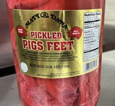 Authentic Louisiana Pickled Pig's Feet 1 Gallon(4.25lb )Ready-to-Eat